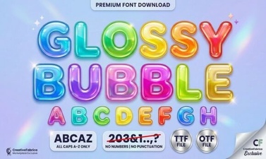 Glossy Bubble Font Design Trends 2024